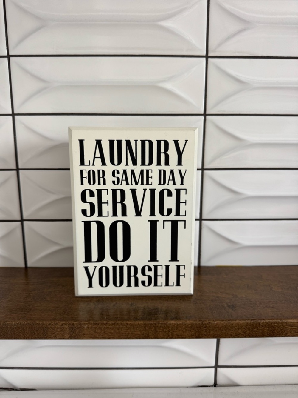 Laundry Sign Wall Art - Black & White